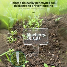 12 Pieces Sturdy Acrylic Herb Garden Labels Clear Plant Markers for Outdoors