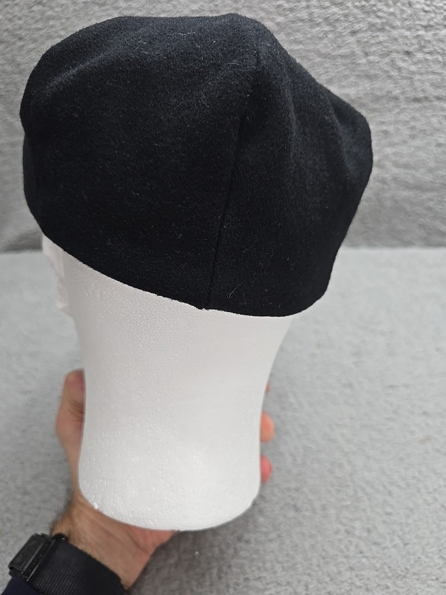 STACY ADAMS Newsboy Type Black Cap With Snap-Men's Small-Wool