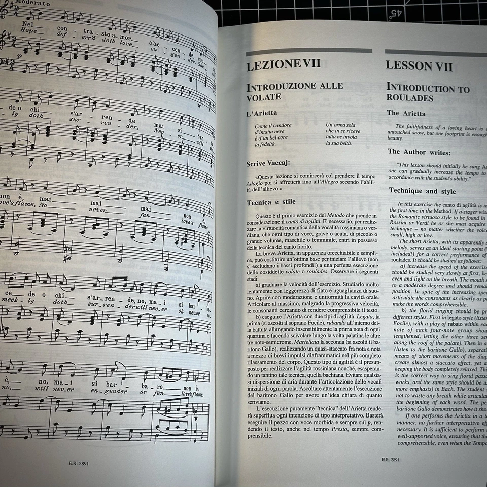 VACCAJ - Practical Vocal Method - Mezzo Soprano/Baritone - Hal Leonard 1990 - Image 4 of 4