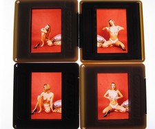 Nr. 2 Künstlerischer Akt Model schöne blonde Frau  Busen    alte 4 Farb - Dias