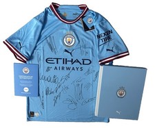 MULTI SIGNED Rare Man City Authentic TREBLE 2023 Full Squad Shirt CLUB COA & BOX