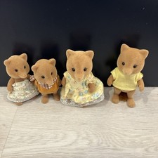 Vintage Sylvanian Families Slydale Fox Family Figures - Golden Tails ref37