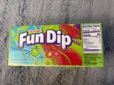 Lik-M-Aid Fun Dip 48 Pack Bulk Case, 2 Flavors, Cherry Yum Diddly Dip Blue Raz