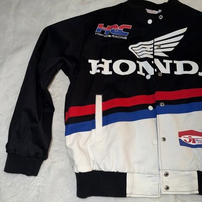Honda JT Racing Speed Black HRC White Jacket UNISEX Size M Cotton