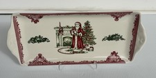 Johnson Brothers Old Britain Castles Pink Christmas Santa Platter Tray