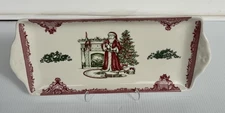 Johnson Brothers Old Britain Castles Pink Christmas Santa Platter Tray