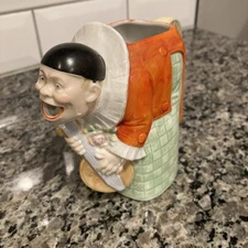 Schafer & Vater Whimsical Porcelain-Glossy Creamer/Pitcher Of A Minstrel
