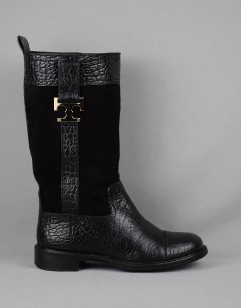 Women Tory Burch Boots Black Leather 38