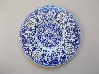 Boch Amsterdam Wandteller Delfter Blau Wandteller Gebäckteller 70er Jahre