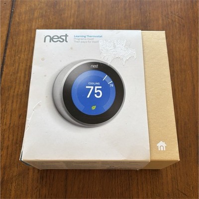 Nest T3007ES Learning Thermostat Stainless Steel Wi-Fi App Control