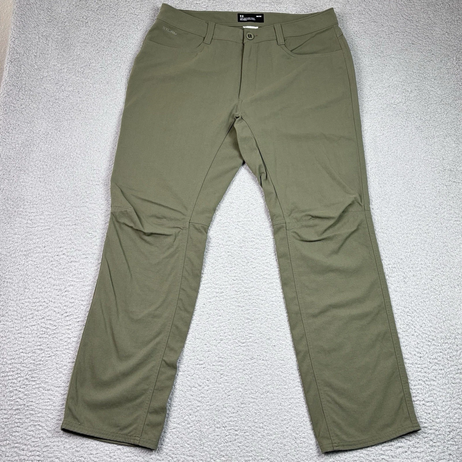 Under Armour Storm Pants Mens Size 36 x 32 Tactical Canvas Green Nylon Loose Fit