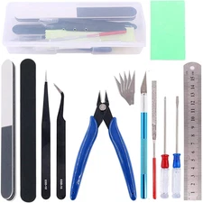 16pcs Model Tool Set Hobby Builder Kit with Trim Tools & Accessories