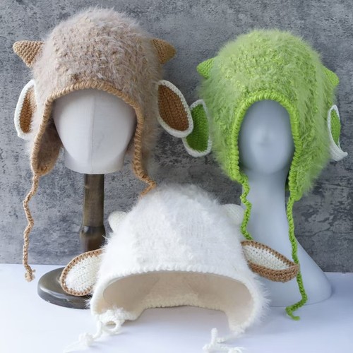Keep Warm Crochet Hats Windproof Furry Hat Winter Hats for Women Autumn Winter - Picture 5 of 6