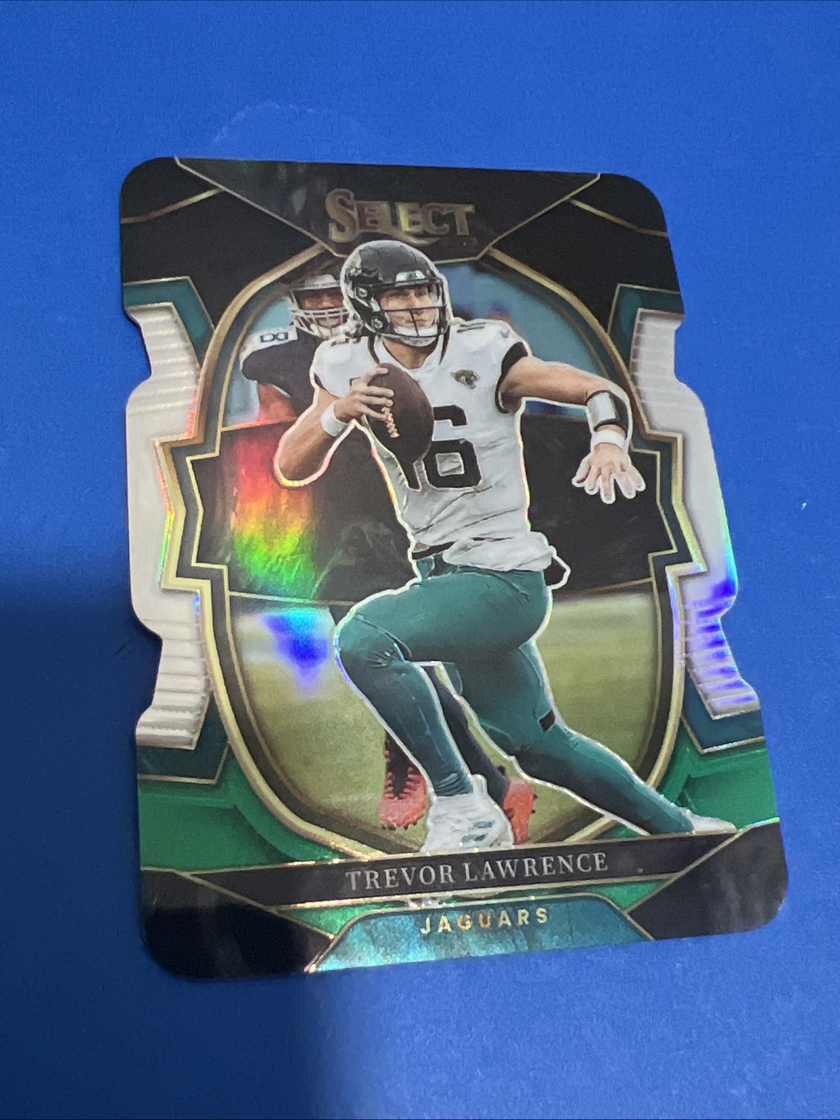 2022 Panini Select #145 Trevor Lawrence Black and Green Prizm Die Cut