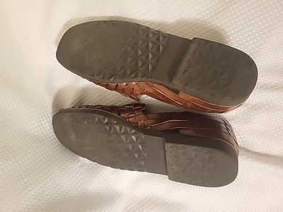 Sunsteps Sandals Mens Size 9 Huarache Brown Leather Hand  display picture 3