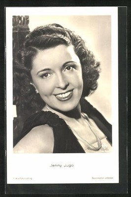 Actress Jenny Jugo with jewelry, postcard