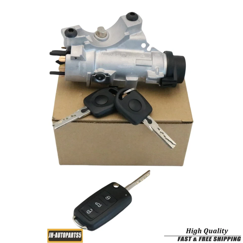 For Audi 2000-2006 TT Ignition Lock Cylinder Assembly W/ Key Shells 4B0905851P - Image 3 of 4