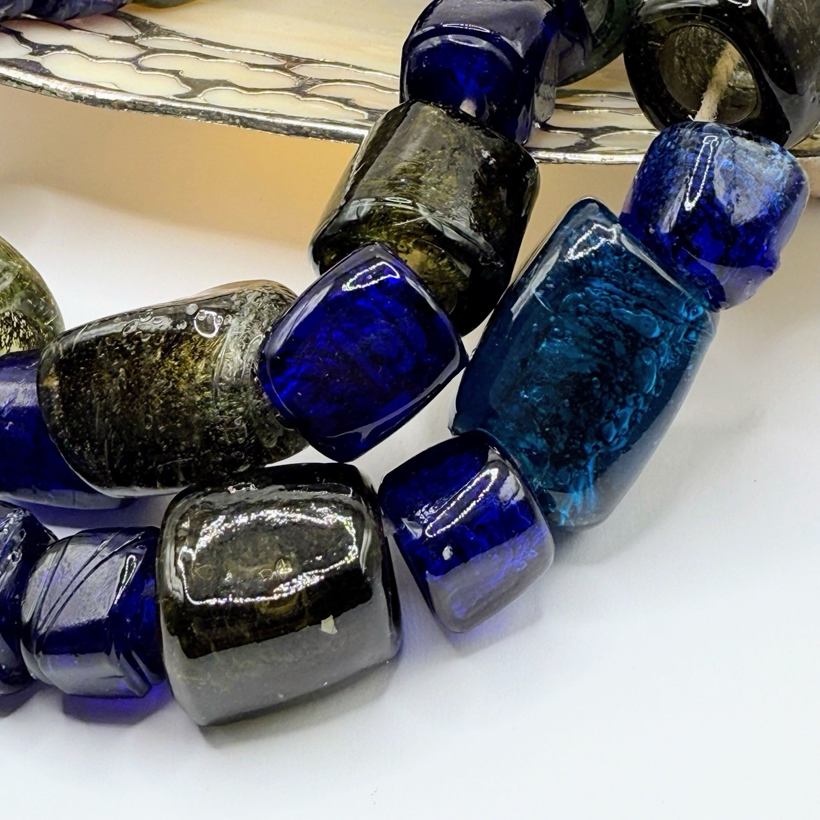 Stunning Hefty Glass Rectangular Bead Strand 26” … - image 7