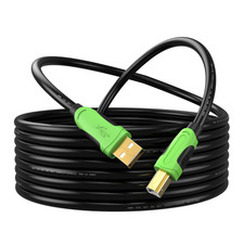 30Ft USB Cable - Type A-Male to B-Male, Gold-Plated for Printer/Scanner Cables