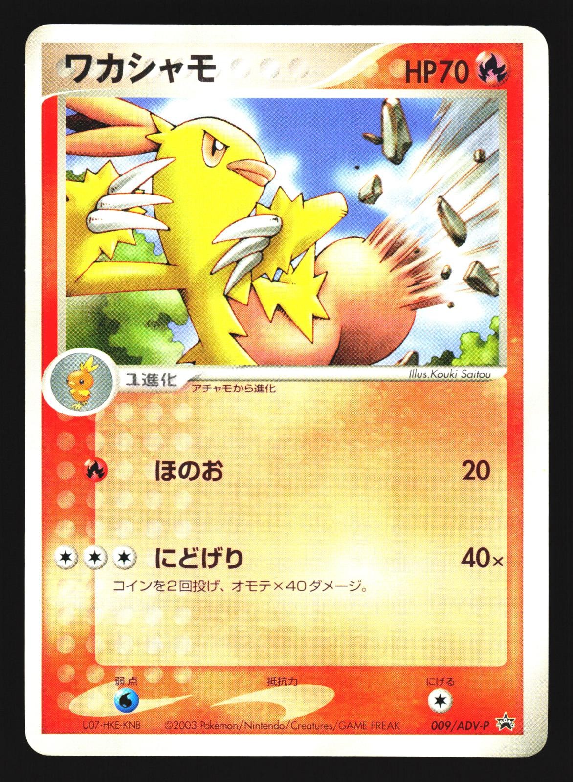 Combusken 009/ADV-P Promo Shogakukan 2003 Pokemon Japanese Lightly Played