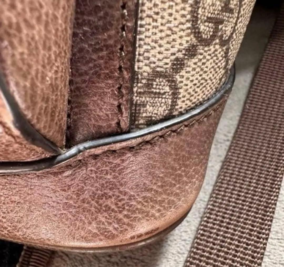 GUCCI Ophidia GG Sherry Line Small Backpack Ziplock Leather PVC Brown Beige thumbnail 22