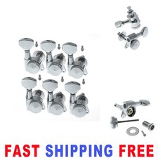 6R Chrome Guitar Locked String Tuning Pegs Key Tuners Machine Heads Universal