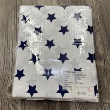 Company Kids Full Flat Sheet Stars Percale 100 Cotton NEW Blue Tide