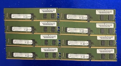 {Lot of 8x} Micron 8GB DDR4 3200MHz ECC Server RAM RDIMM MTA9ASF1G72PZ-3G2R1