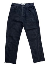 Reformation Women  s Sz 28x26 Cynthia High Rise Straight Jeans Black Button Fly