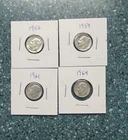 Lot of 4 Circulated Roosevelt Dimes 1961, 1962, 1963, and  1964 VF  #CC 112