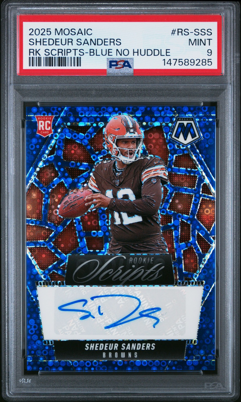 Shedeur Sanders Panini Mosaic Rookie Scripts #RSSSS Blue No Huddle