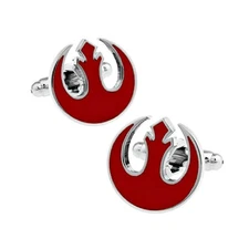 REBEL ALLIANCE CUFFLINKS Star Wars Movie Fan Red Symbol Emblem NEW w GIFT BAG