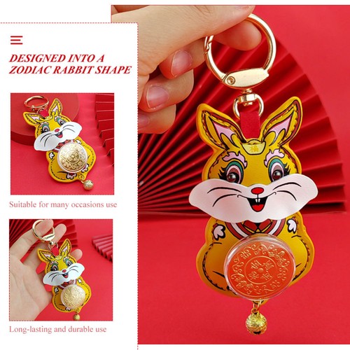 Zodiac Rabbit Keychain Miss Animal Pendant Purse Chinese New Year - Picture 11 of 12