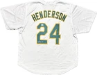 Rickey Henderson Signed Autographed White Green Jersey JSA Authenticated