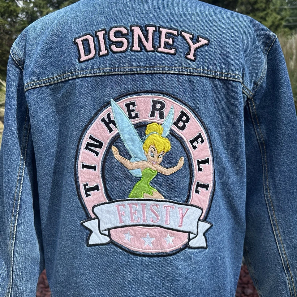 Винтажный Disney Динь-Динь джинсовой ткани Jean куртка шерпа с подкладкой женщин XL Feisty фея - Изображение 2 из 4