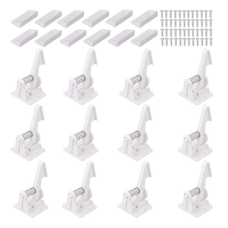 Vmaisi 12 Pack Cabinet Locks Child Safety Latches Baby Proofing Cabinets Drawers
