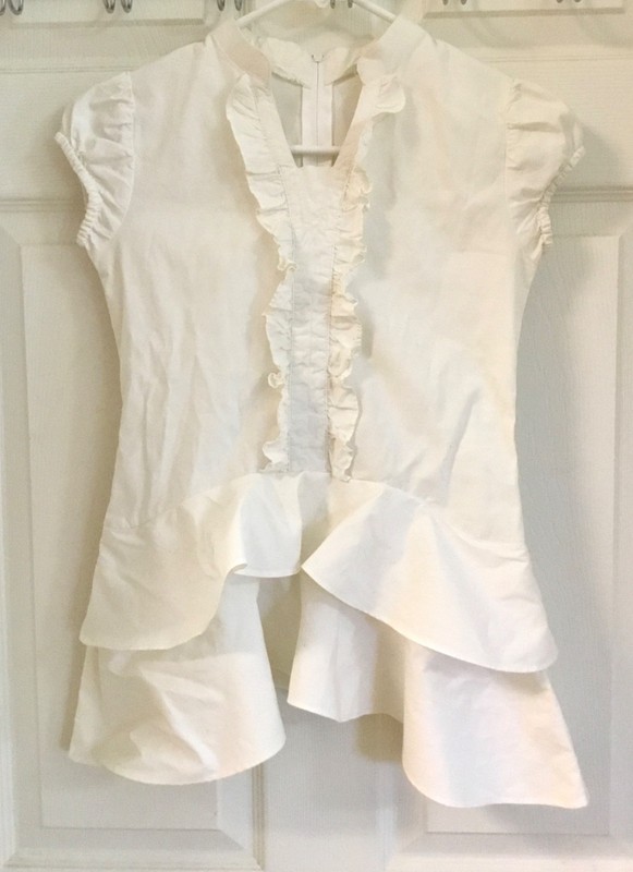 EUC girls KC Parker dress casual, dressy white unique tasteful top size 10