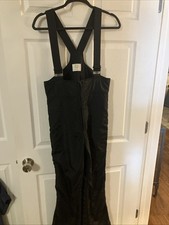 Robbe Skiwear Bib Women Black Vintage Snow Pants Zip Up