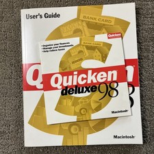 Quicken Deluxe '98 Financial Software Macintosh Users Guide 1998 Version CD