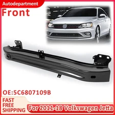 For Volkswagen Jetta Front Bumper Reinforcement Impact Bar New Black 2011-2018