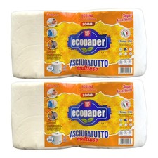 4 Rotoloni Di Carta Bobine 800 Strappi Asciugatutto In Cellulosa per uffici case