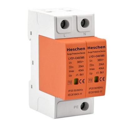 Surge Protective Device LYD1-C40/385 2P 385V 20KA DIN Rail Low Voltage Arrest