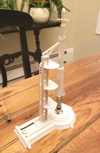 Vintage 1960's MARX CAPE CANAVERAL Playset Rocket Launcher Gantry White