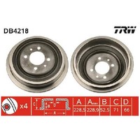 2X Bremstrommel Hinten FüR Renault ScéNic JA0 1.4 1.6 1.9 99 Bis 03 TRW Original