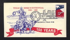 1986 Texas Sesquicentennial Event Cover - New Braunfels, TX Wurstfest Station 1