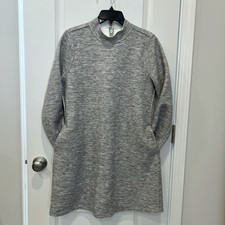 Maeve Anthropologie Long Sleeve Dress Neoprene Gray Raw Edge with Zipper size M