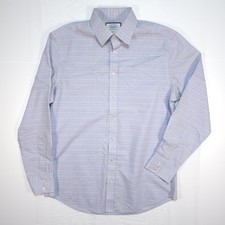 Charles Tyrwhitt Shirt Mens Size 41" / 16" Blue Slim Fit Plaid Pattern Button Up