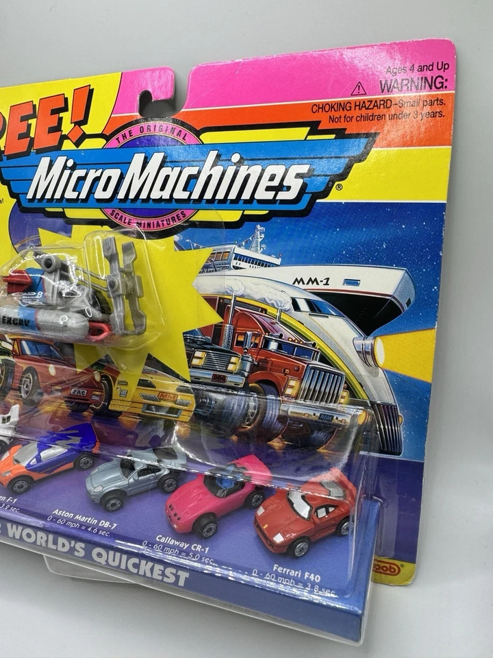 Винтажный Micro Machines #2 Worlds Quickest 1995 Galoob Aston Martin McLaren бонус новый из старых запасов - Изображение 4 из 4