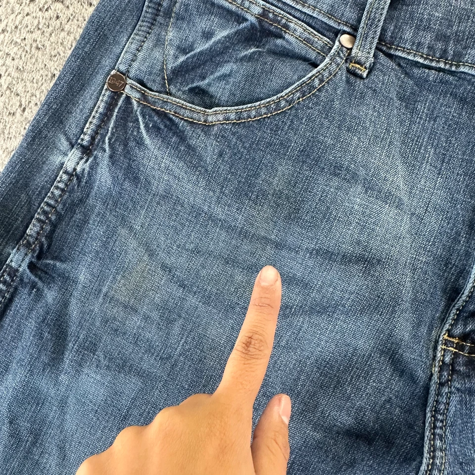 Pantalones de mezclilla retro Wrangler para hombre 34x32 azul algodón corte bota ajustados elásticos occidentales Foto 4 de 4