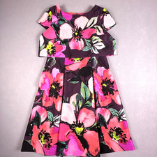Vince Camuto Dress Capelet Fit & Flare Floral Purple Pink Women's 4 Petite